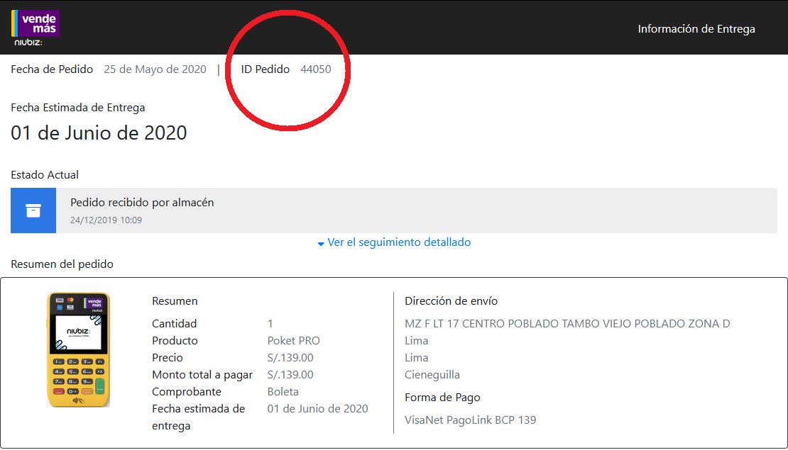 Id Pedido